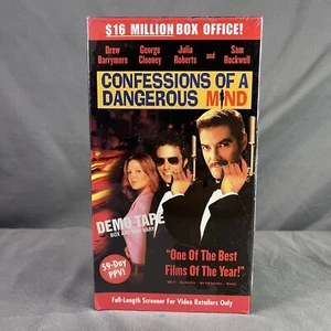 Rare VHS Demo Tape Confessions Of A Dangerous Mind New Sealed w/ Water Marks - Picture 1 of 4