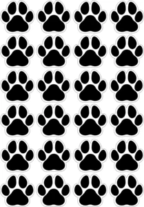 24 x Paw Patrol Dog Black Paws Cat Edible Cupcake Toppers Image Birthday Party - Picture 1 of 1