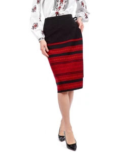 Falda Plakhta Ucraniano Folk Bordado Mujer S-XL Boda Negro Rojo - Imagen 1 de 3