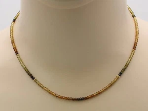 Cadena cromo-turmalina - marrón verde dorado collar de turmalina facetado 43,5 cm - Imagen 1 de 2