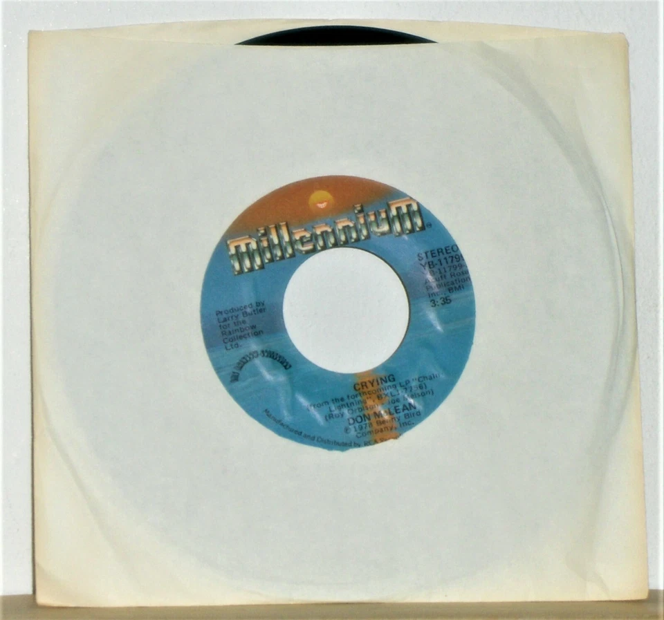 Don McLean ‎- Crying / Genesis - 45 Single Record - Vinyl Near Mint - Image 1 of 2