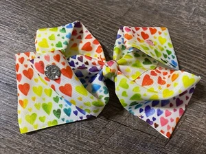 JoJo Siwa Rainbow Heart Hair Bow Guc Valentine’s Day  - Picture 1 of 3