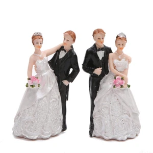 Nuevo Elegante Decoración de Pasteles de Boda Estatuilla Novia Novio Matrimonio Regalo Topper - Imagen 1 de 9