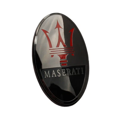 For Maserati Granturismo Quatrroporte Ghibli Front Bumper Emblem Badge Black/ - Image 1 of 4