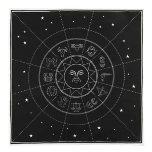 TIERKREIS ALTARTUCH - Baumwolltuch mit astrologischem Design - Altäre Tarot Runen - Bild 1 von 1