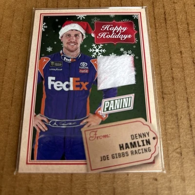 2017 Black Friday SANTA HAT RELIC Denny Hamlin #HH-DM NASCAR Racing Card (f3) - Image 1 of 2