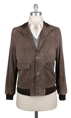 Kiton Brown Leather Solid Jacket - 40/50 - (JKTLHBRNSLDX10) - Image 1 of 4
