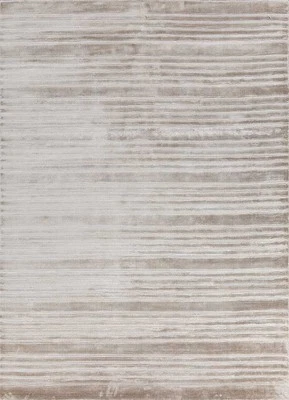 New Handmade Hand Loom Viscose Rug Color Silver Ash Luxury Design Carpet Rug - Image 1 of 4