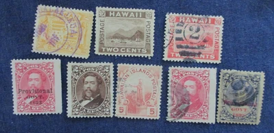 Lote de estampillas de Hawái de 1890 usadas Foto 1 de 2