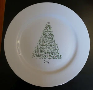 Nikolaus Quadratisch Essen Trinken Be Merry Set 3 Speiseteller 10,75" Weihnachtsbaum - Bild 1 von 3