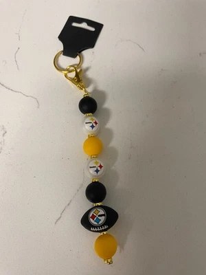 Pittsburgh Steelers NFL Fútbol Cuentas Llavero/Clip Monedero Cuentas 3D Fútbol Cuentas Foto 1 de 3