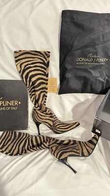 Donald J Pliner Women's Knee High Tiger Elastic Size 5.5 Boots - Image 1 of 4