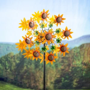 Sunflower Garden Metal Wind Spinner - Picture 1 of 4