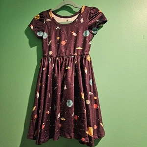 Charlie's Project Bamboo Outer Space Planets Purple Twirl Dress Size 3/4t - Picture 1 of 4