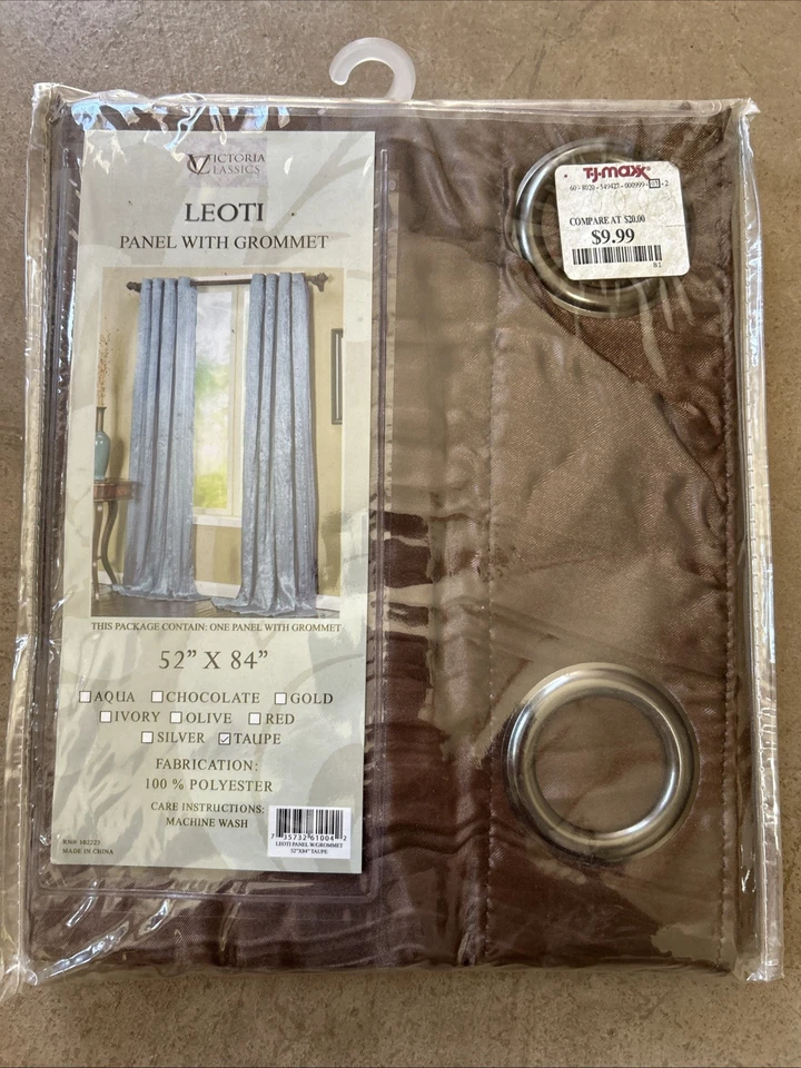 Victoria Classics Leoti Grommet Panel, Taupe, 52” x 84" - Image 1 of 4