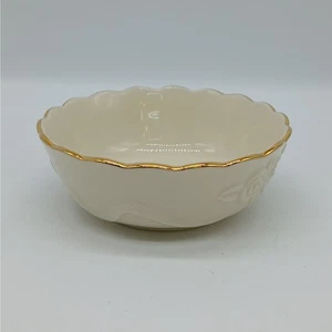 Vintage Lenox Rosenblüte Elfenbein Porzellan Schale, überbackener Goldrand Schmuckschale - Bild 1 von 8