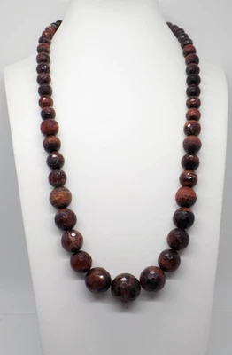 DTR Jay King Desert Rose Trading Graduat.Round Faceted Tiger's Eye Necklace 21"+ - Image 1 of 4