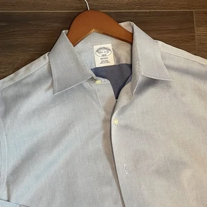 BROOKS BROTHERS Mens 15.5 1818 REGENT Oxford Non Iron All Cotton Dress Shirt - Picture 1 of 10