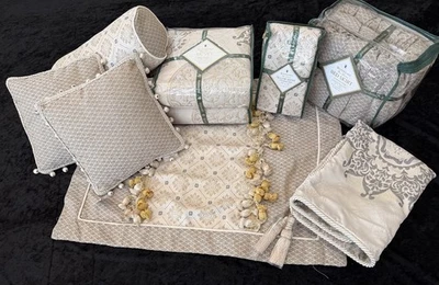 Waterford Chinoiserie Complete 8 Pc Duvet Cal King Bed Set Ivory - NWT - Image 1 of 4