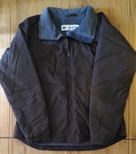 COLUMBIA L 16 WATERPROOF THERMAL WINDBREAKER BROWN JACKET NYLON FLEECE LINED - Picture 1 of 11