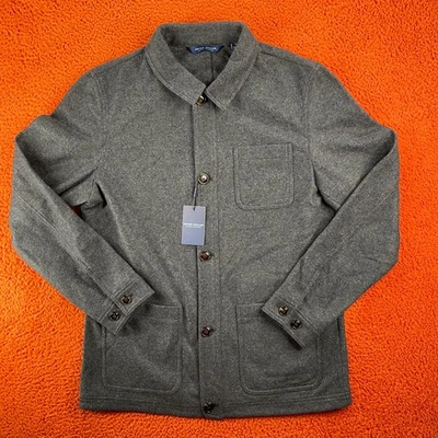 PETER MILLAR Mens MEDIUM Artisan Crafted 100% Cashmere Chore Coat Grey $1295 - Image 1 of 4