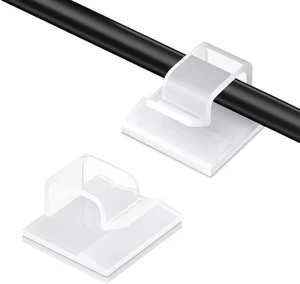 60Pcs Small cable holder Clear Adhesive for Cord Management Under Desk Nightst.. - Picture 1 of 6