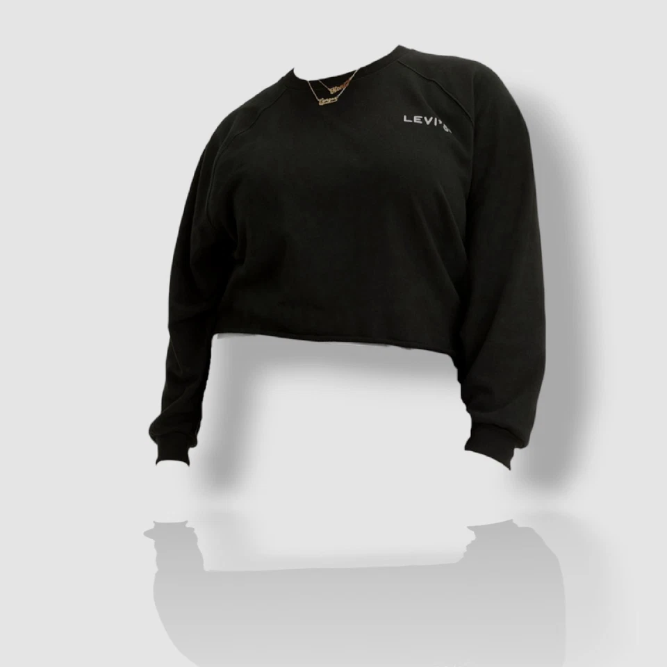 Levi's Women's Black Trendy Laundry Logo Graphic Sweatshirt Plus Size 3X