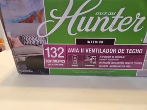 HUNTER 59601 AVIA II 52" LED CEILING FAN WITH LIGHT, REMOTE CONTROL . NEW IN BOX - Picture 1 of 7