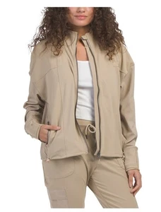 KYODAN Women’s Hybrid Jacket With Inserts Taupe Grey Small Oversize MSRP $68 - Picture 1 of 15