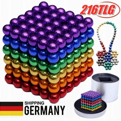 216-tlg 5mm Magnet Neodym Kugeln Technik Gadget Anti Stress Kugeln Magnete Bunt - Bild 1 von 4