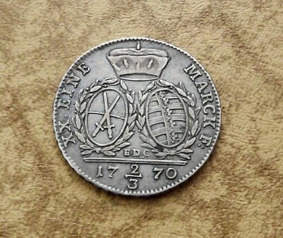 Germany Saxony 1770-EDC 2/3 Thaler Taler Friedrich August III Silver VF C|7034 - Image 1 of 2