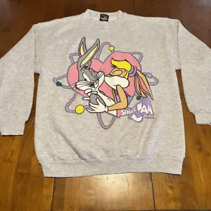 Vintage 90s Looney Tunes Bugs Lola Bunny Love Crewneck Sweatshirt Adult Size L - Picture 1 of 8