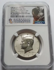 2019-S Apollo 11 Kennedy 50C - NGC PF 70 ENHANCED REV PF, Moon Mission Releases - Picture 1 of 4