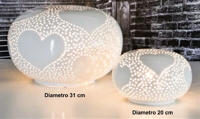 Lámpara de mesa italiana perforada moderna de cerámica 31 cm luz de noche Foto 1 de 4