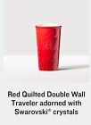NEUF voyageur double mur matelassé rouge matelassé Starbucks orné de cristaux Swarovski®