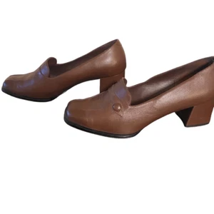 Zafevi brown leather witch shoes heeled size 8 - Picture 1 of 8