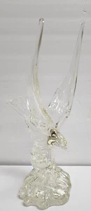 Large Murano Cristallo Sea Gull Riding Wave Glass Sculpture Signed "BR 83" 15.5” - Picture 1 of 24