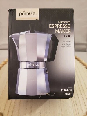 Primula Aluminum Espresso Maker - 6 Cup - Polished Silver - Brand New!! - Image 1 of 4