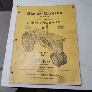 Original OEM Minneapolis Moline U Tractors Repair Manual Parts Catalog R-1056C - Picture 1 of 4
