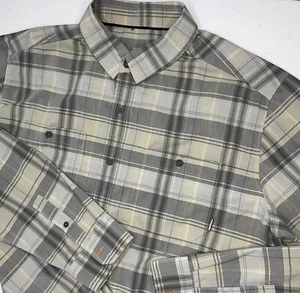 Merrell Shirt Plaid Cotton Polyester Long Sleeve Outdoor Hiking Button Front L - Picture 1 of 5