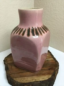 Original Studio Art Pottery Raku Design, Pink Glaze Symbol Signed Dated 1998- 8" - Picture 1 of 10