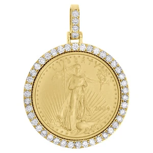 22K American Eagle Gold Coin 1/4 oz. & 10K Diamond Mounting Pendant 1.06 CT. - Picture 1 of 6