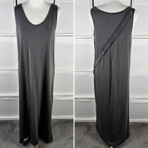 Crea Concept Grey Maxi Dress Size 40 UK 12 Jersey Button Detail Lagenlook VGC - Picture 1 of 13