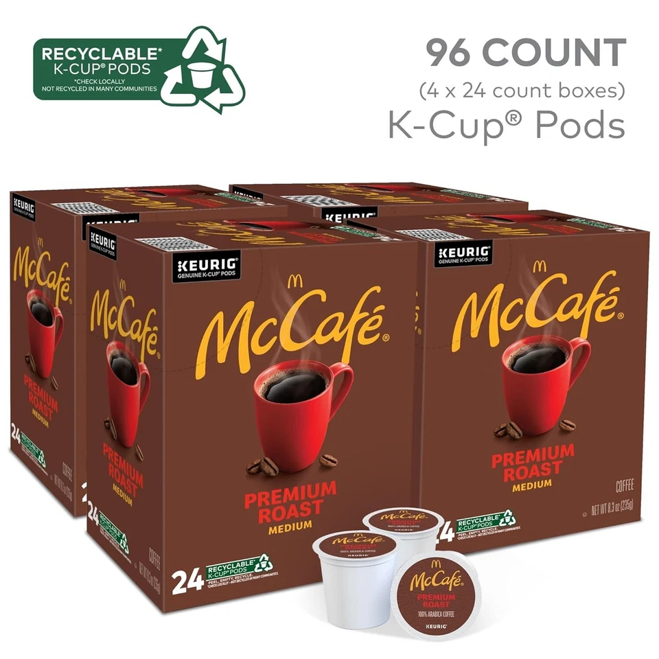 BEST BEFORE 9/25 McCafe Premium Roast Coffee, Keurig K-Cup Pods 96 Count