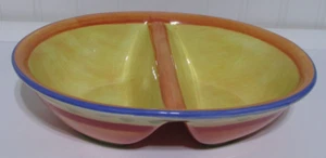 Pfaltzgraff  Napoli  Hand Painted  10" Divided Serving Bowl - Picture 1 of 3