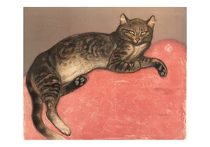 STEINLEN CHAT ALLONGÉ SUR COUSSIN TIRAGE D'UN DESSIN DE 1909 FORMAT A4 - Bild 1 von 1