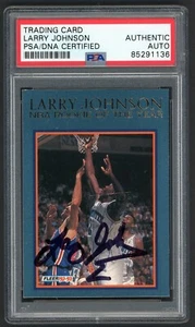 LARRY JOHNSON 1992-93 FLEER #9 AUTOGRAPH "FLEER STAMPED" AUTOGRAPH CARD PSA - Bild 1 von 2