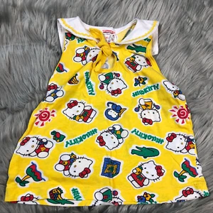 Camiseta sin mangas estilo retro Hello Kitty amarilla para bebé niña - Imagen 1 de 9