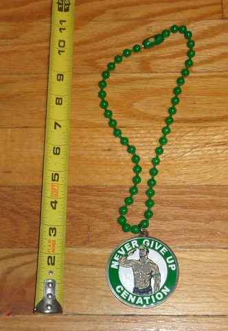 2012 WWF WWE John Cena Never Give Up logo Necklace Pendant Wrestling Green Cover