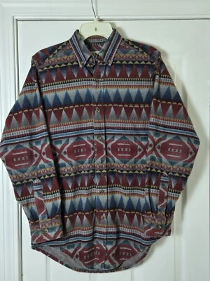 Vintage 90s LL Bean Aztec Navajo Southwestern Western Flannel Shirt Size Small - Image 1 of 3